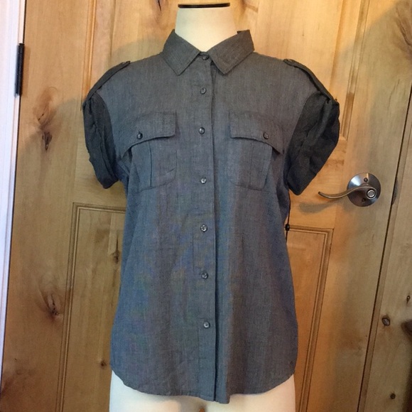 Lamb & Flag Tops - LAMB & FLAG Gray 2-Pocket Button Down Shirt NWT M
